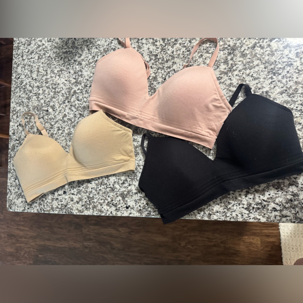 Women's Seamless Bra Set - Black, Beige, and Pink